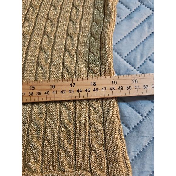 Outlander Studio Vintage Gold Sparkly Cardigan Sweater Vintage Made In Hong Kong - Picture 4 of 14
